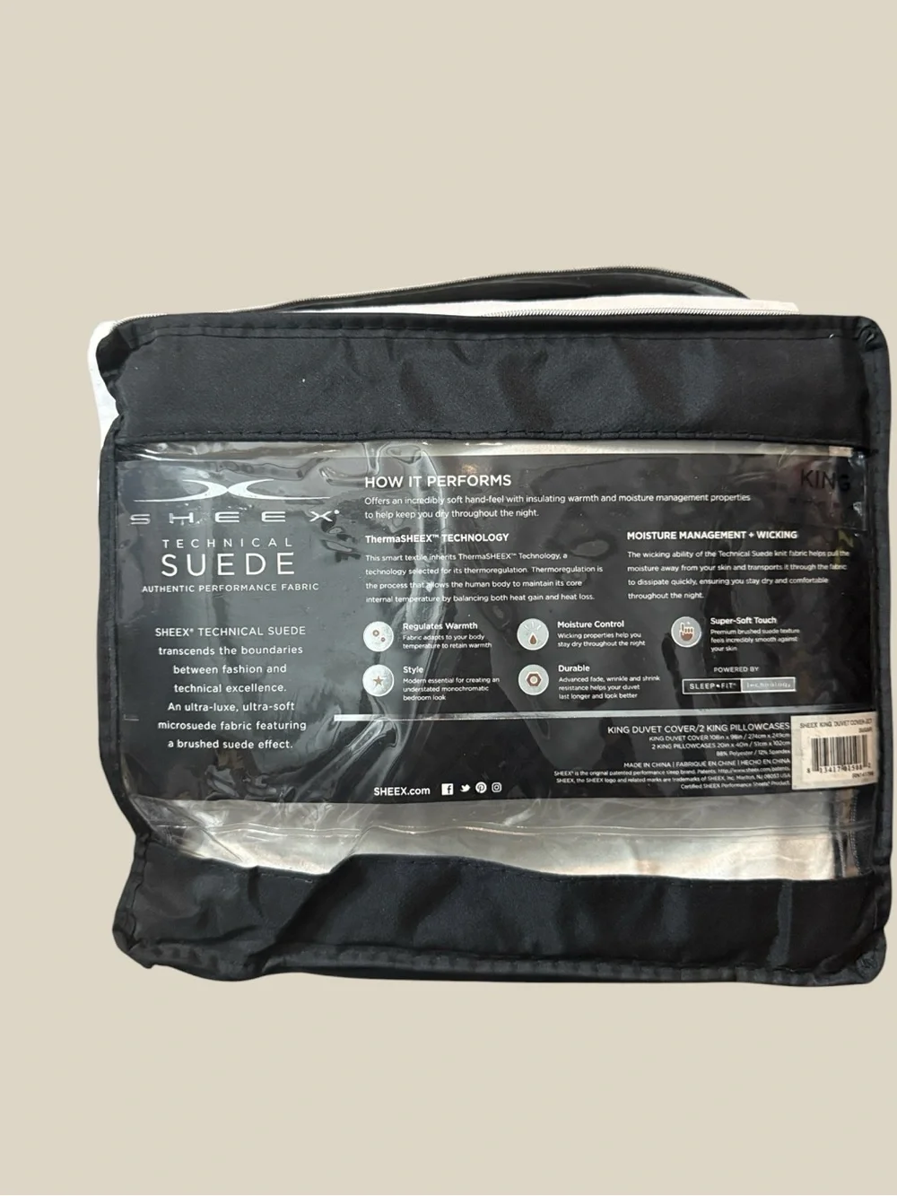 Sheex Technical Suede King Duvet In Color Sugar